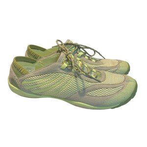 MERRELL Gray + Yellow Pace Glove Vibram Barefoot Trail Women's Running Shoes 11